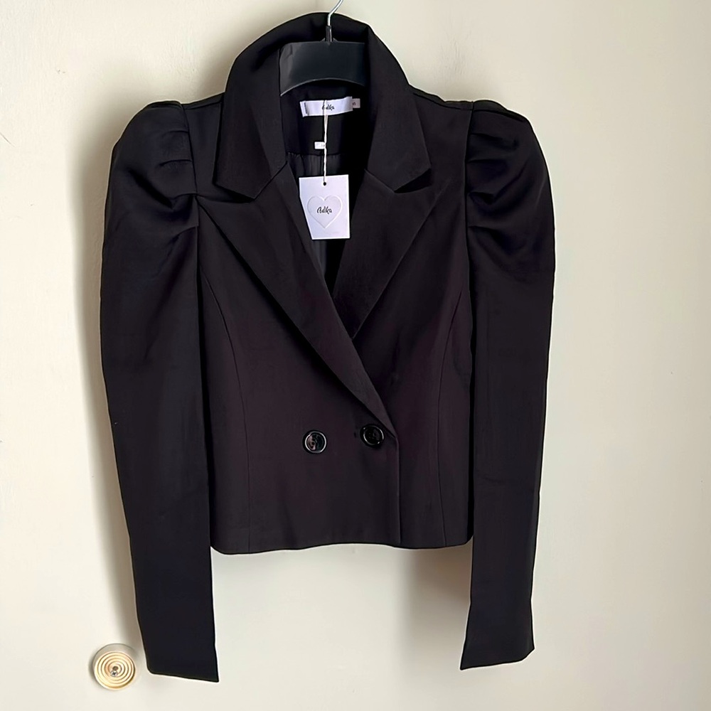 Adika Black Puff Sleeve Blazer